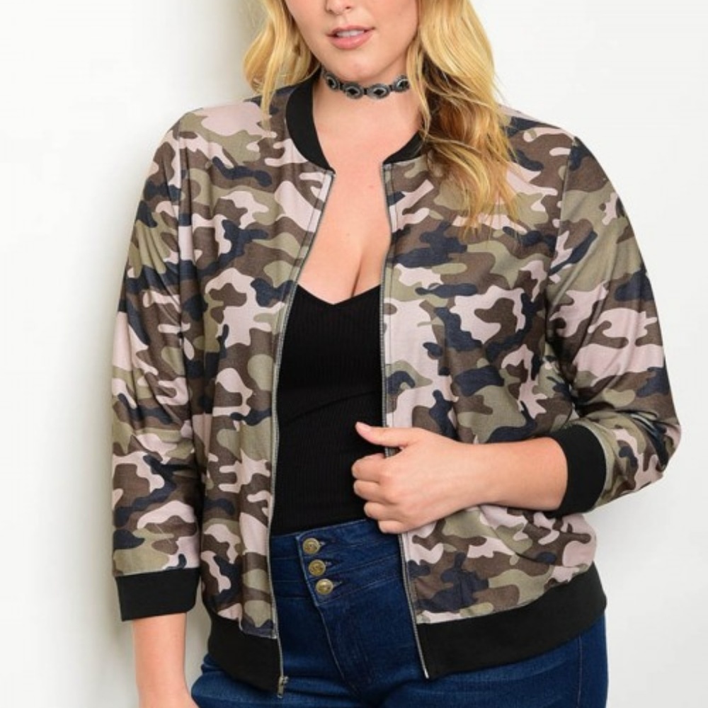 Camo Bomber Style Jacket